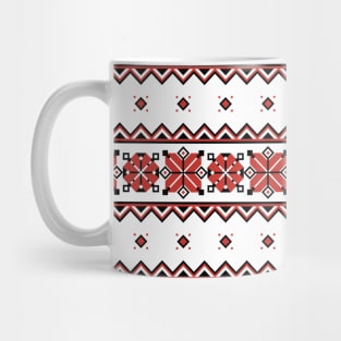 Pattern with Ornamental Composition Inspired by Ukrainian Traditional Embroidery Mug